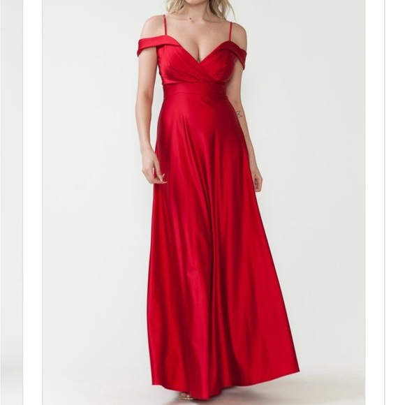 Red off the shoulders Dress - Picture 1 of 5